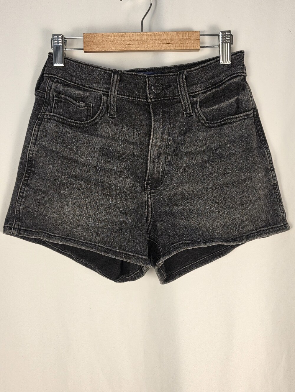 Hollister Black Faded Denim High-Rise Short Shorts - Size 3 (W26)